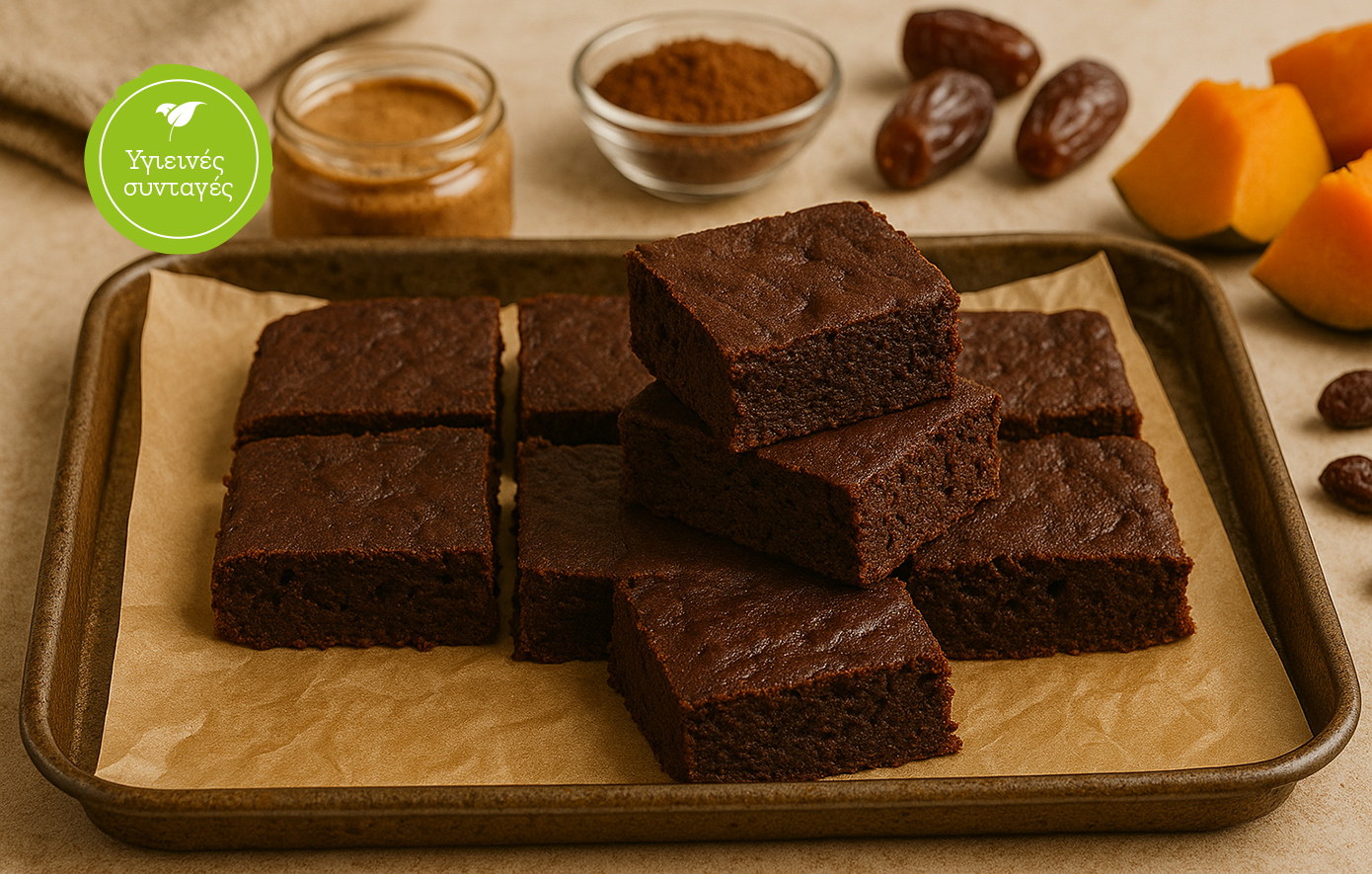 Brownies κολοκύθας χωρίς ζάχαρη