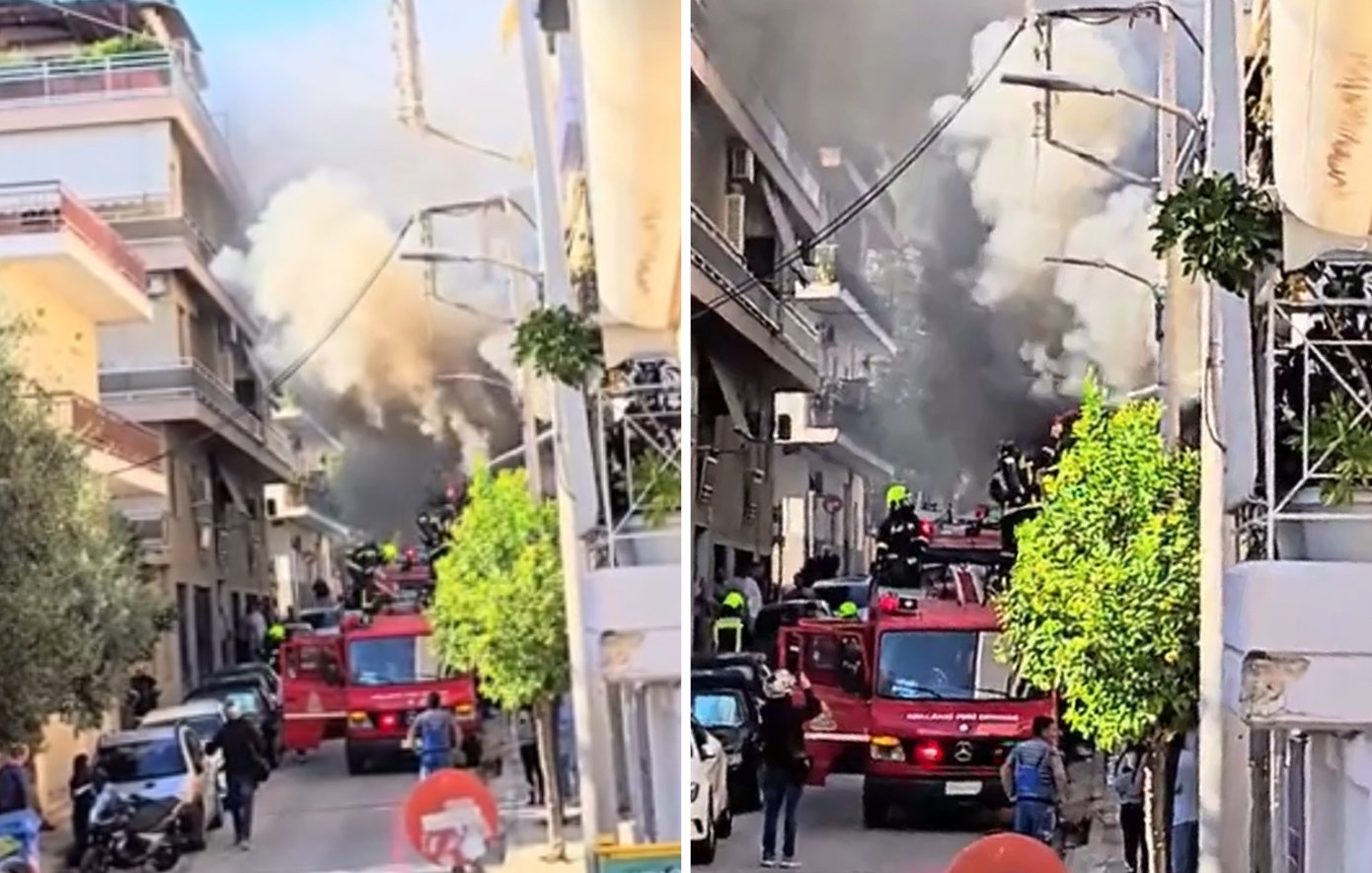 Μεγάλες φλόγες και καπνοί σε διαμέρισμα στο Μπραχάμι &#8211; Εκτεταμένες φθορές από τη φωτιά