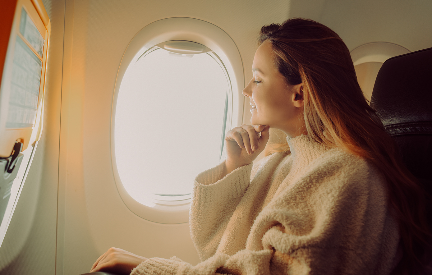 Γυναίκα σε αεροπλανο