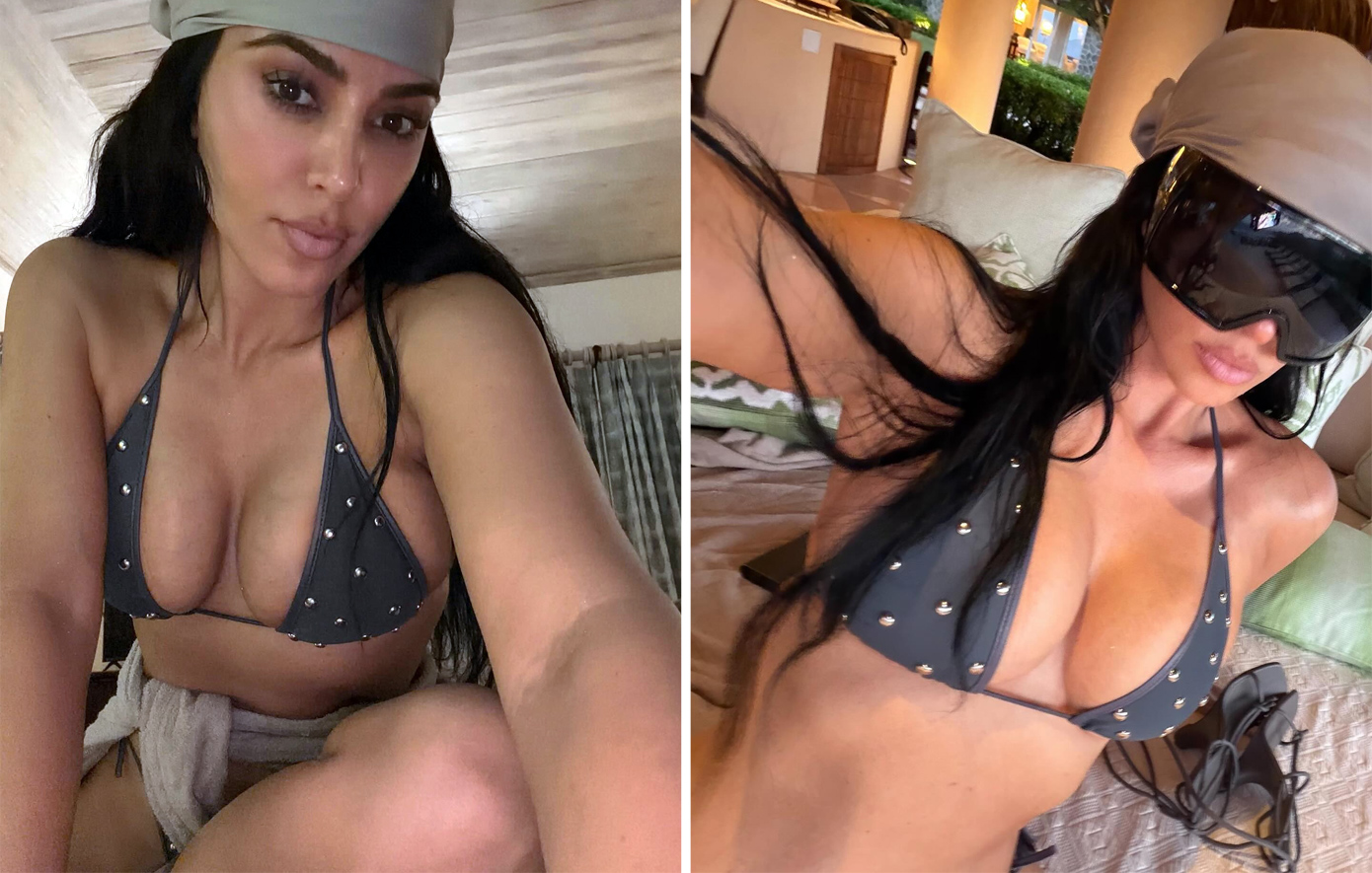 «Φωτιά» η Κιμ Καρντάσιαν στο πάρτι της Κένταλ &#8211; Το εντυπωσιακό ανθρακί μπικίνι που «απογείωσε» το Instagram