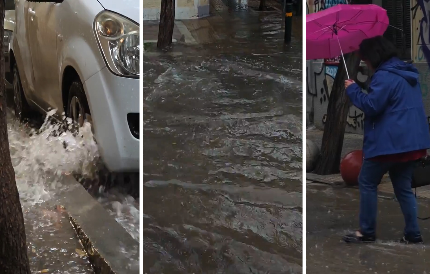 Πλημμύρισαν δρόμοι στην Αθήνα από τις ισχυρές καταιγίδες, δείτε βίντεο και φωτογραφίες &#8211; Η νέα προειδοποίηση της ΕΜΥ