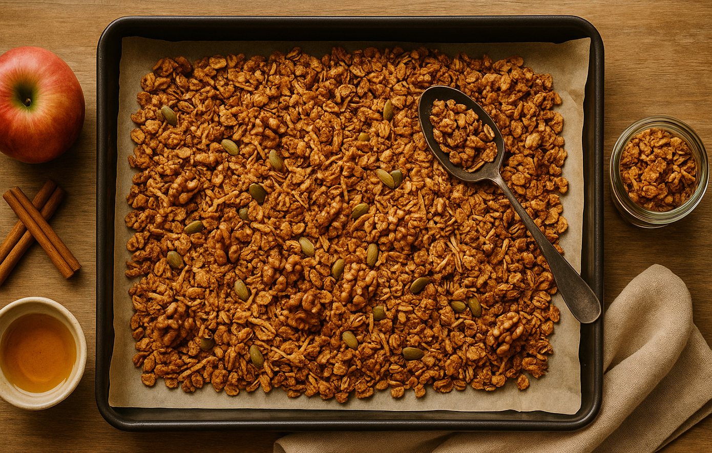 Χειροποίητη γκρανόλα «μηλόπιτα»