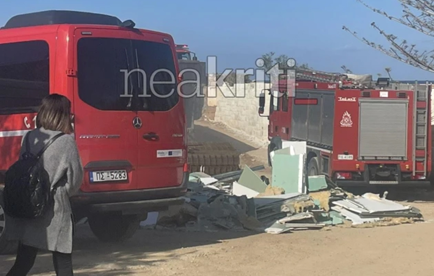 Φωτιά σε εργοτάξιο ξενοδοχείου σε περιοχή του δήμου Χερσονήσου στο Ηράκλειο