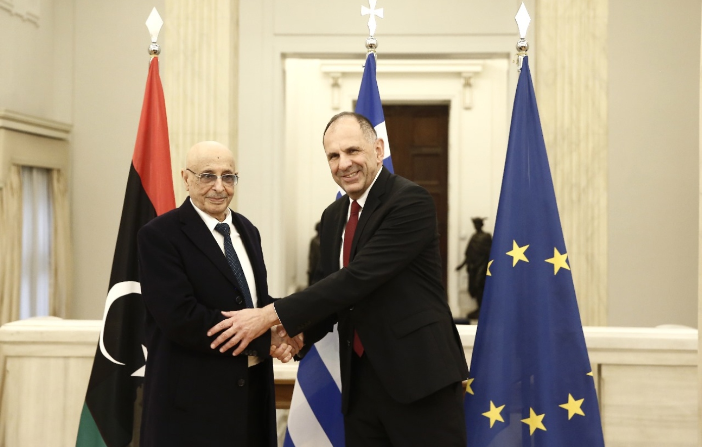 Συνάντηση του Γ. Γεραπετρίτη με τον πρόεδρο της Βουλής των Αντιπροσώπων της Λιβύης, Ακίλα Σάλεχ