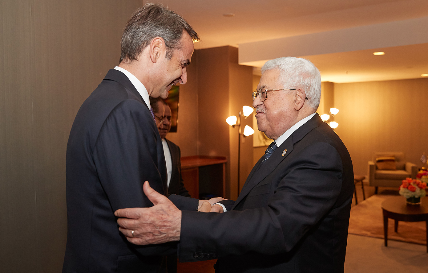 Μητσοτάκης στη συνάντηση με Αμπάς: Ο διάλογος για μόνιμη ειρήνη στη Γάζα περνά μέσα από τον σεβασμό στο Διεθνές Δίκαιο