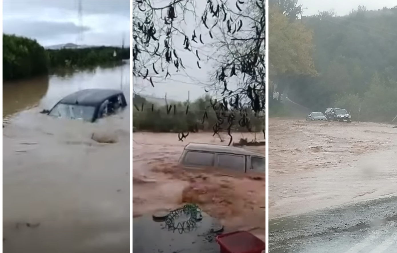 Σοβαρά προβλήματα από τις πλημμύρες στη Λακωνία – Κλειστοί δρόμοι και εγκλωβισμοί σε Ανατολική Μάνη, Ευρώτα και Σπάρτη