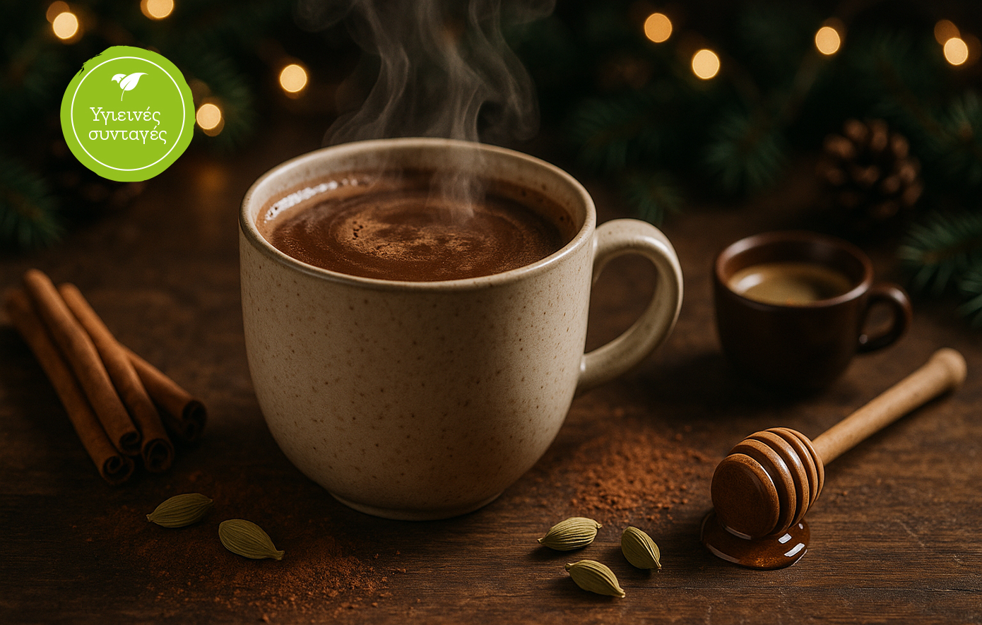 Ζέστη σοκολάτα με καφέ, μέλι &amp; μπαχαρικά
