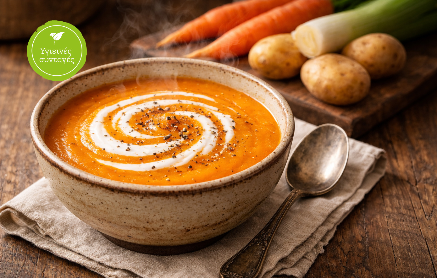 Βελουτέ σούπα καρότο και πατάτα