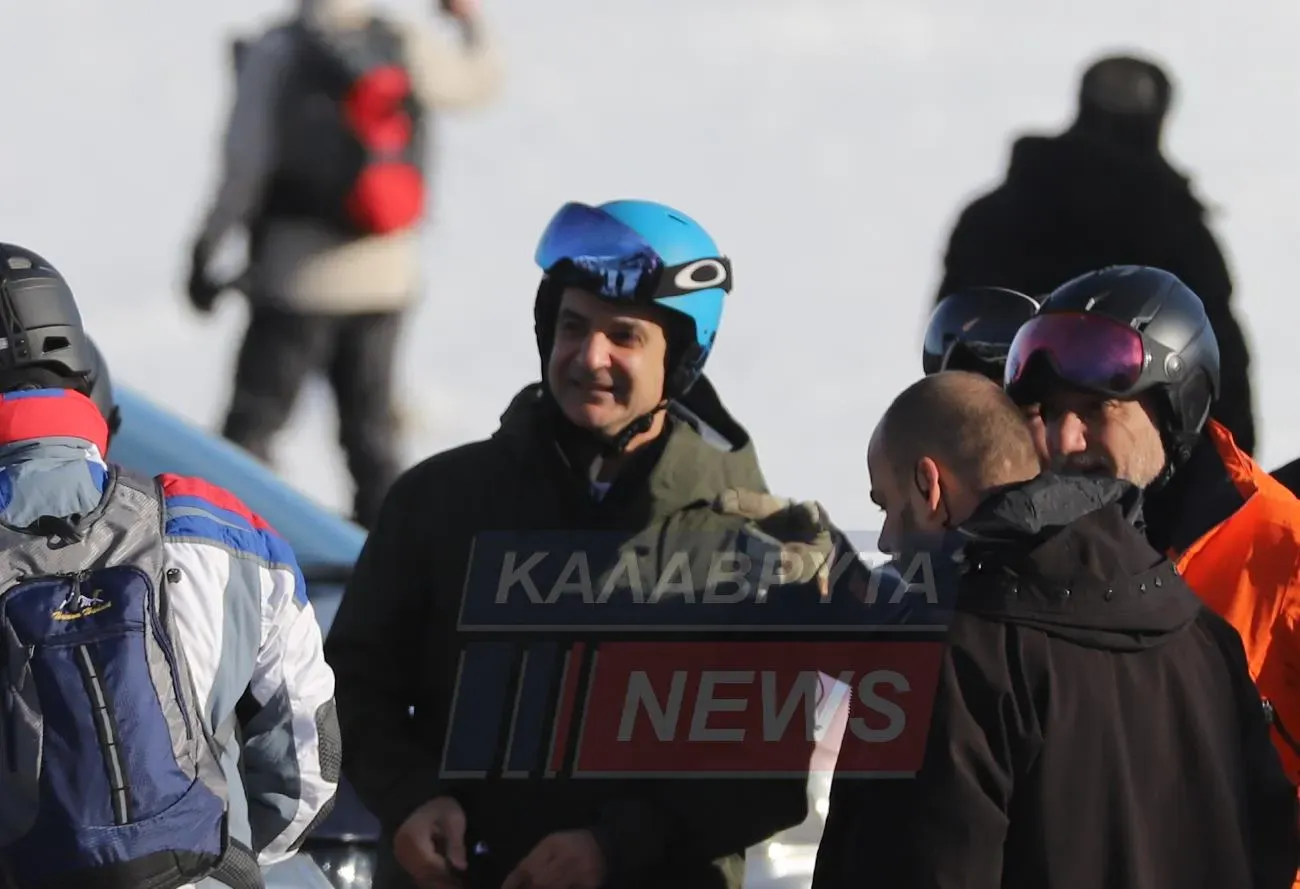 Στα Καλάβρυτα για σκι ο Κυριάκος Μητσοτάκης &#8211; Δείτε εικόνες