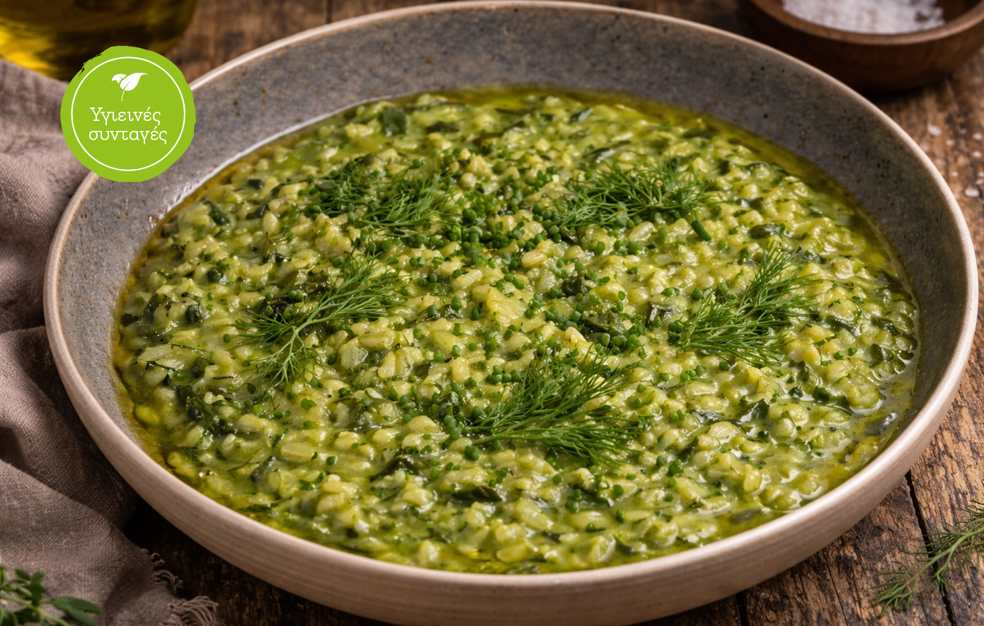 Ριζότο σπανάκι με γιαούρτι