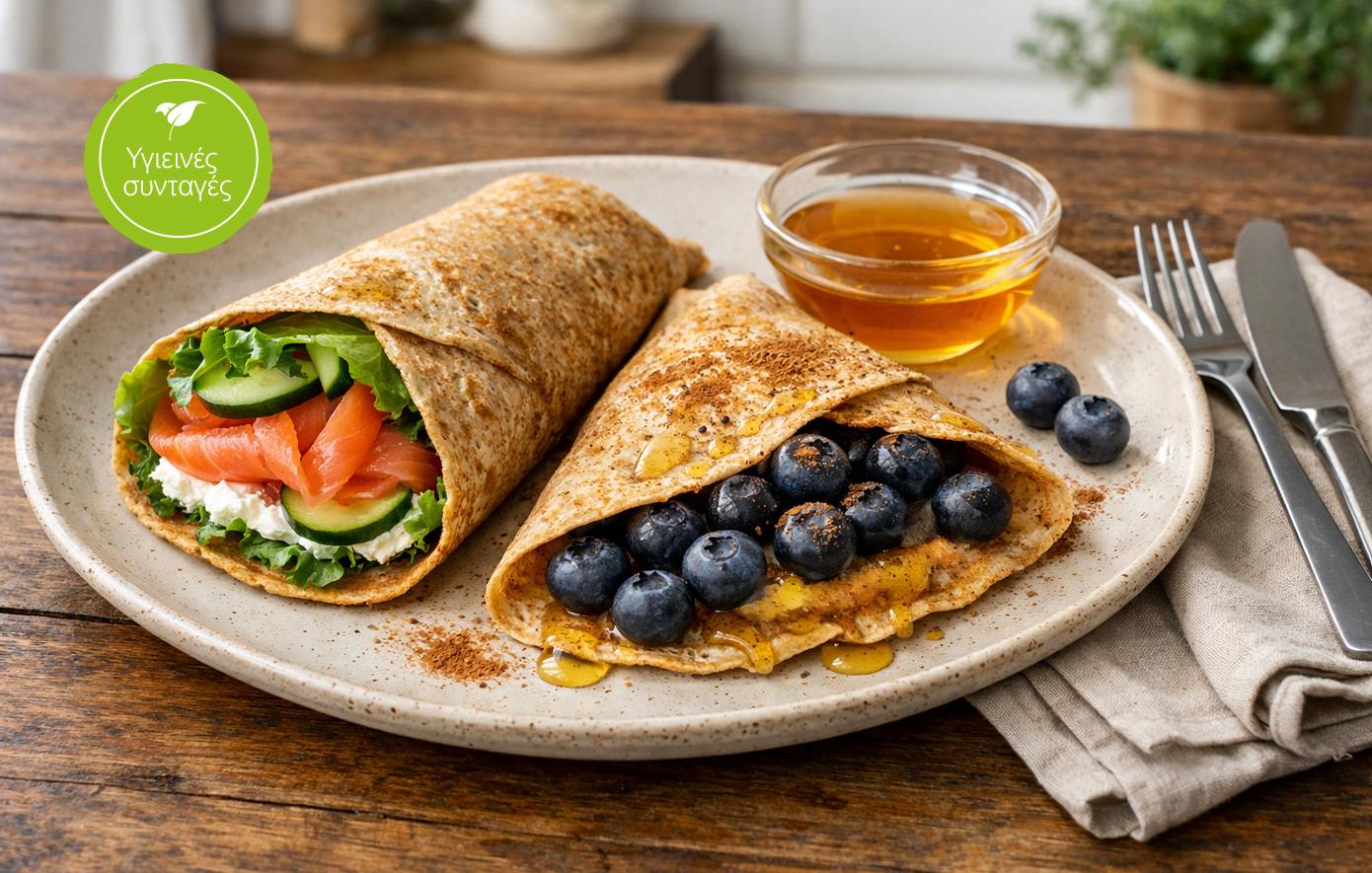 Υγιεινό βραδινό: Χειροποίητες κρέπες σε αλμυρή και γλυκιά εκδοχή