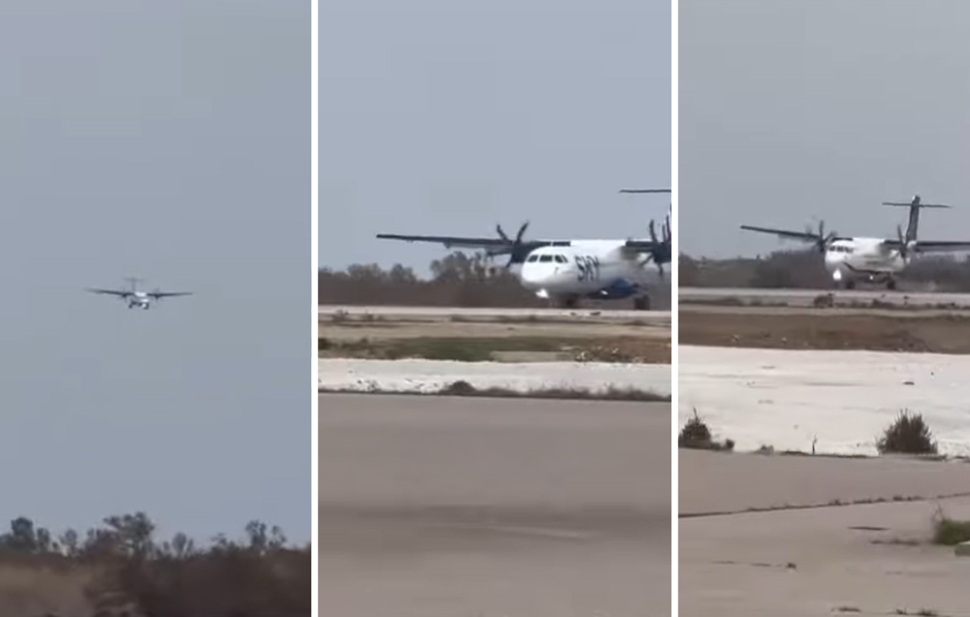 Νάξου: Βίντεο από την προσπάθεια πιλότων να προσγειώσουν αεροσκάφη καθώς πνέουν θυελλώδεις άνεμοι