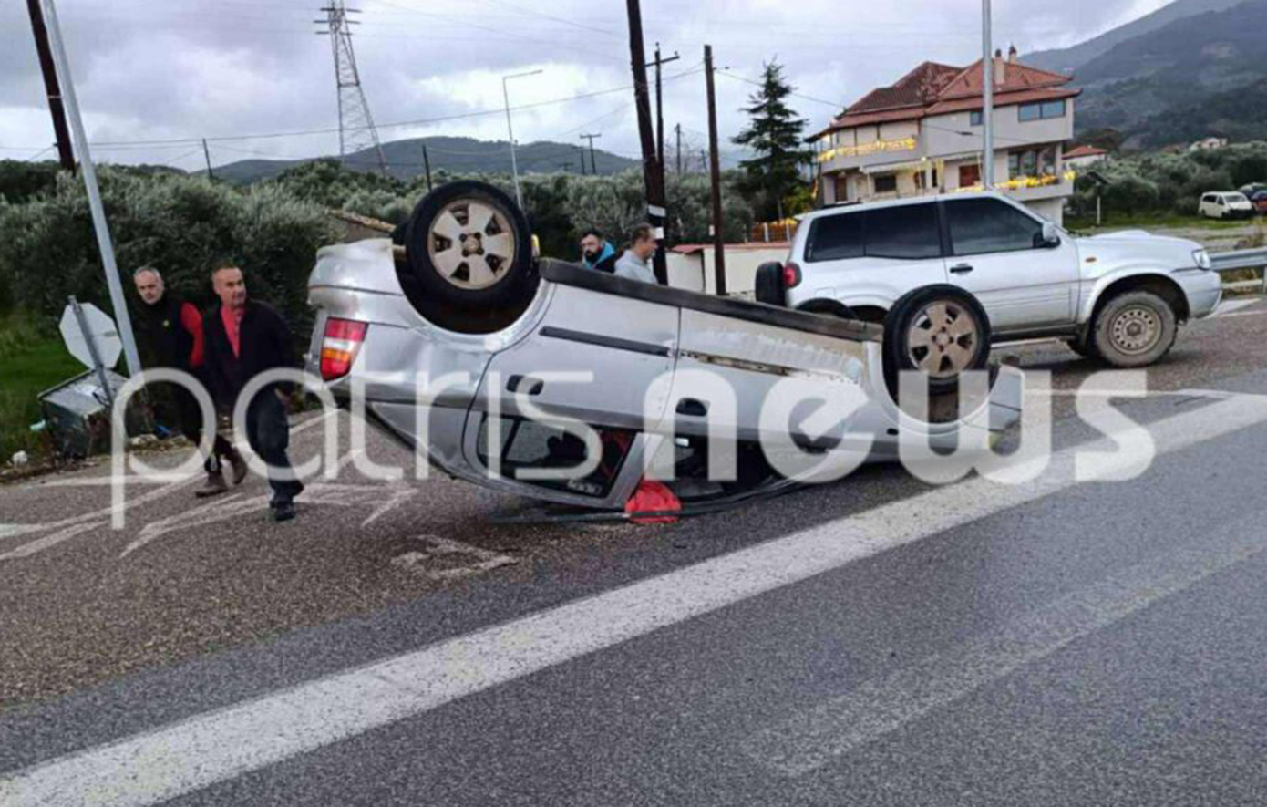 Ανεμοστρόβιλος στο Γιαννιτσοχώρι Ηλείας αναποδογύρισε αυτοκίνητο εν κινήσει &#8211; Καταστροφές και σε θερμοκήπια