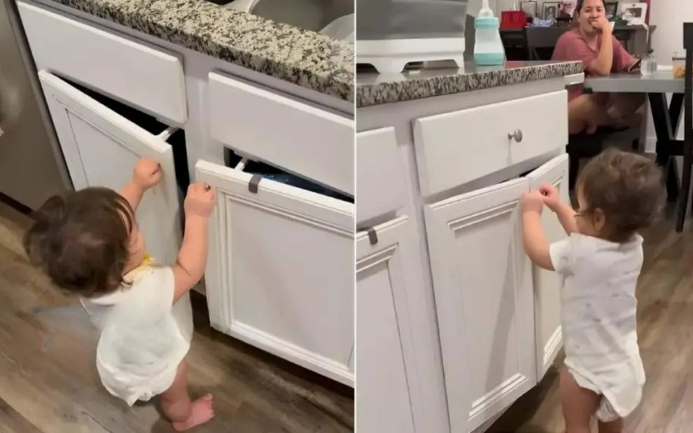 Μωρό vs ντουλάπια: Το baby-proof μπαίνει σε δοκιμασία και γίνεται viral