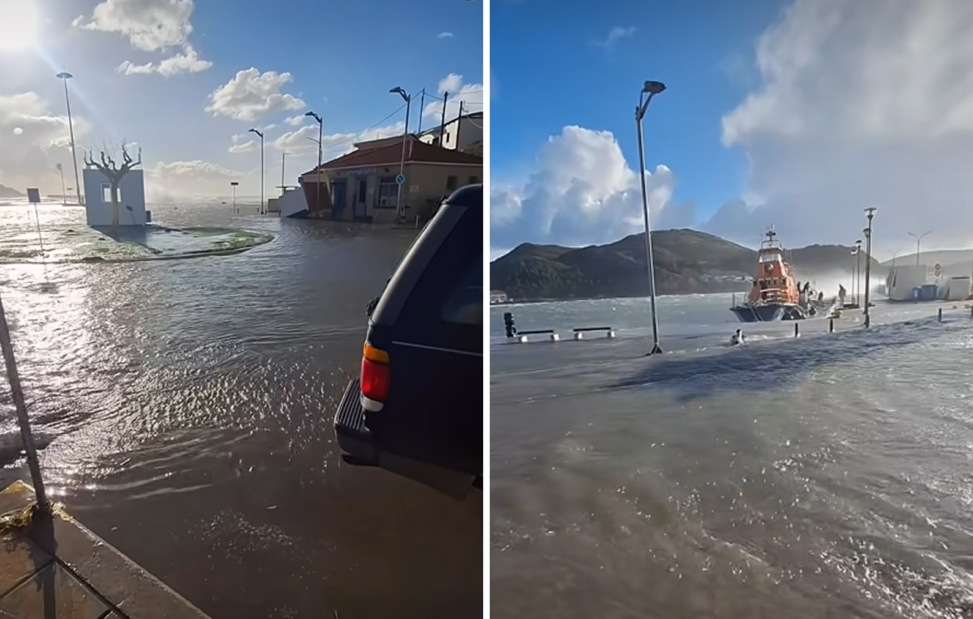 Στο έλεος της κακοκαιρίας η Λήμνος &#8211; Στεριά και θάλασσα στο λιμάνι της Μύρινας έγιναν ένα