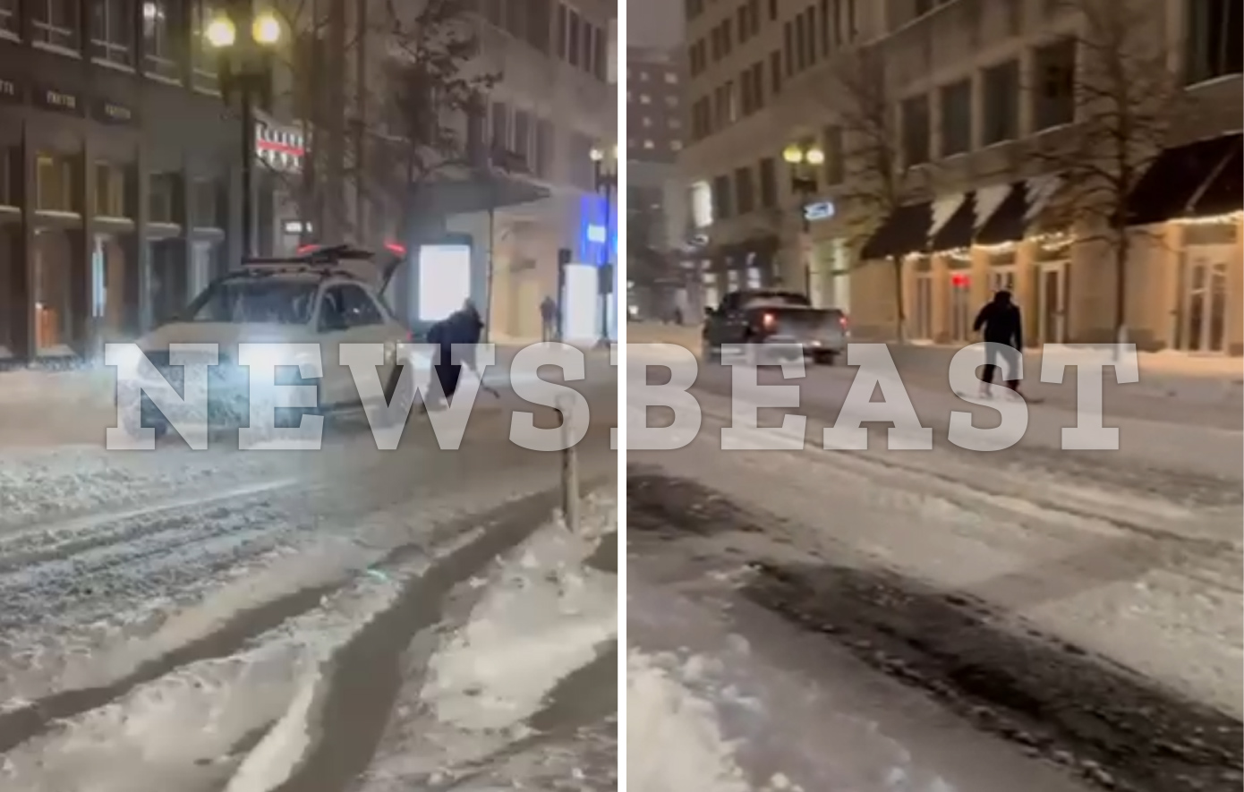 Απίστευτες εικόνες από τη χιονισμένη Βοστόνη &#8211; Κάτοικοι έκαναν snowboard στη μέση του δρόμου