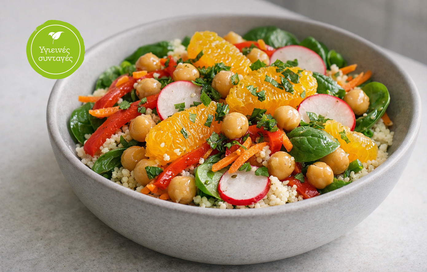 Για ενίσχυση του ανοσοποιητικού: Σαλάτα με σως πορτοκαλιού &amp; ρεβίθια