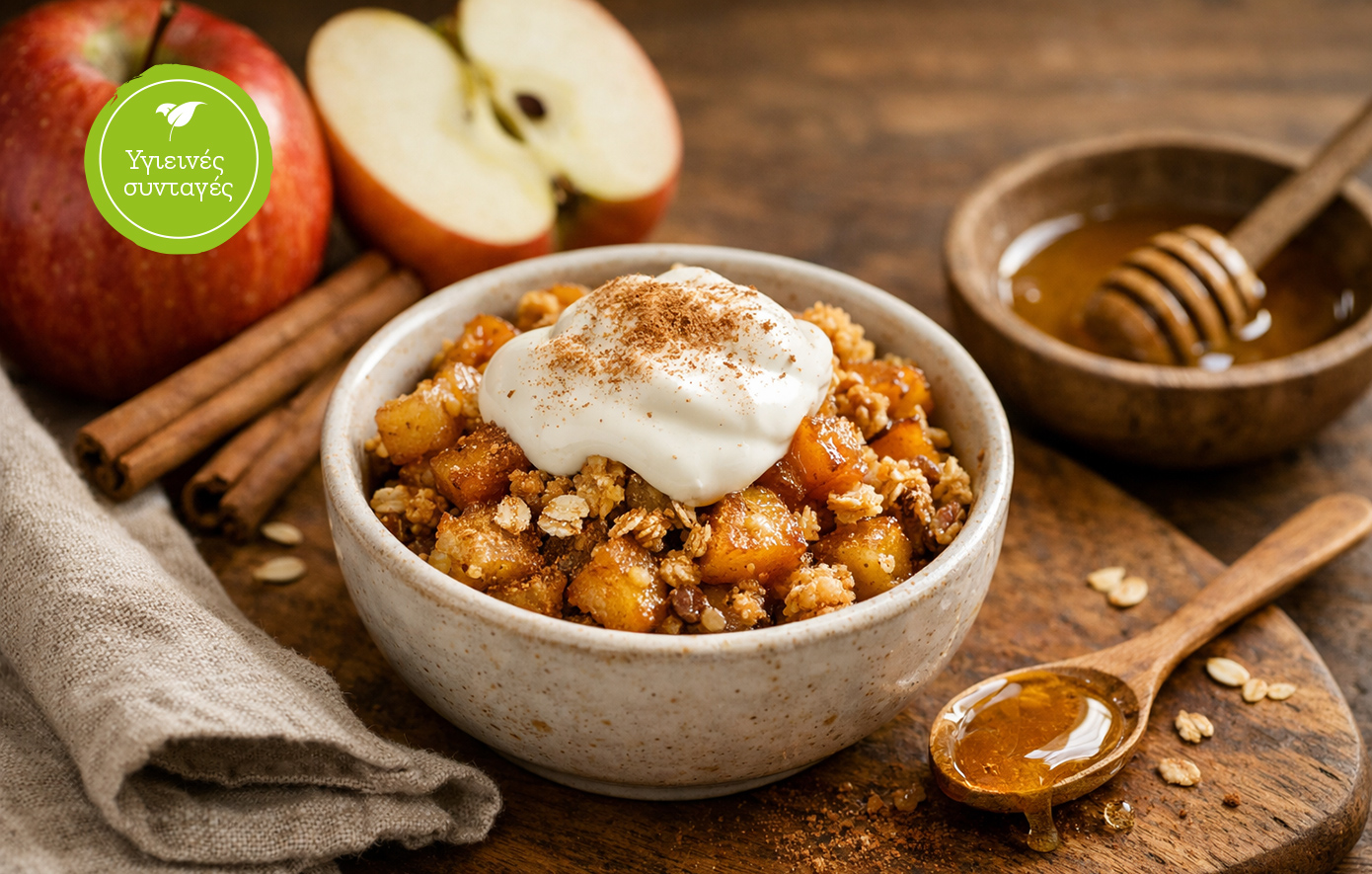Θρεπτικό πρωινό: Apple crumble σε 5 λεπτά