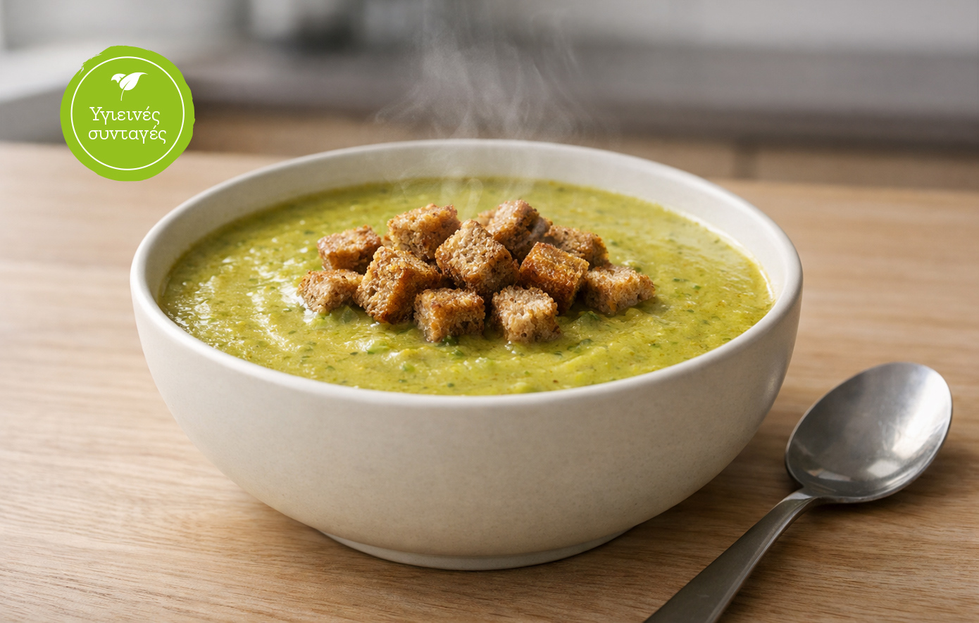 Σούπα βελουτέ μπρόκολο με κρέμα καρύδας &amp; κουρκουμά