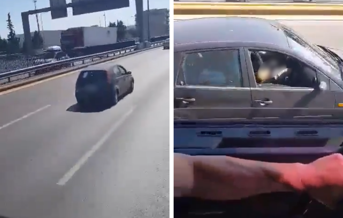 Κηφισός: Οδηγός με το ένα χέρι στο τιμόνι και με το άλλο… αυτοϊκανοποιείται – Το video που έγινε viral