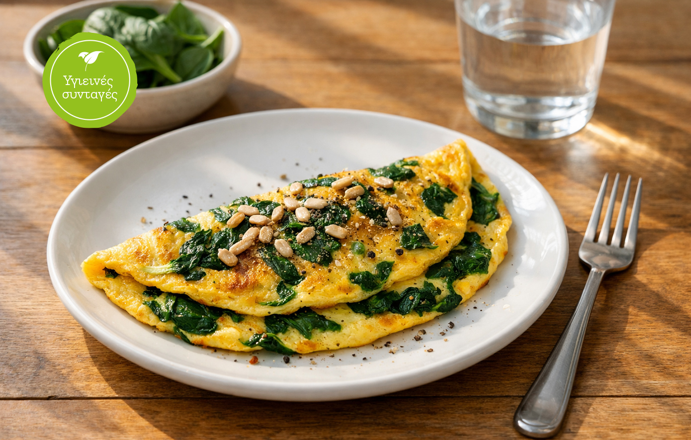 Θρεπτικό πρωινό: Ομελέτα με σπανάκι σε 5 λεπτά