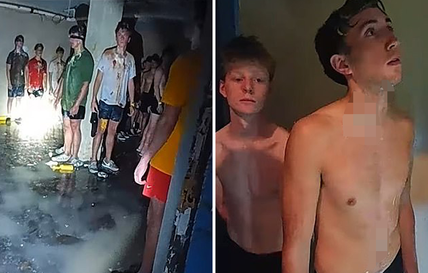 Η στιγμή που η αστυνομία βρίσκει 56 νεαρούς άνδρες χωρίς πουκάμισα και δεμένα μάτια, σε σκοτεινό υπόγειο αδελφότητας