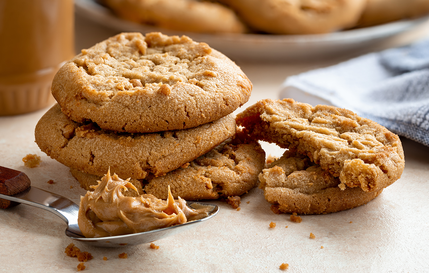 Μπισκότα φυστικοβούτυρου με 3 υλικά