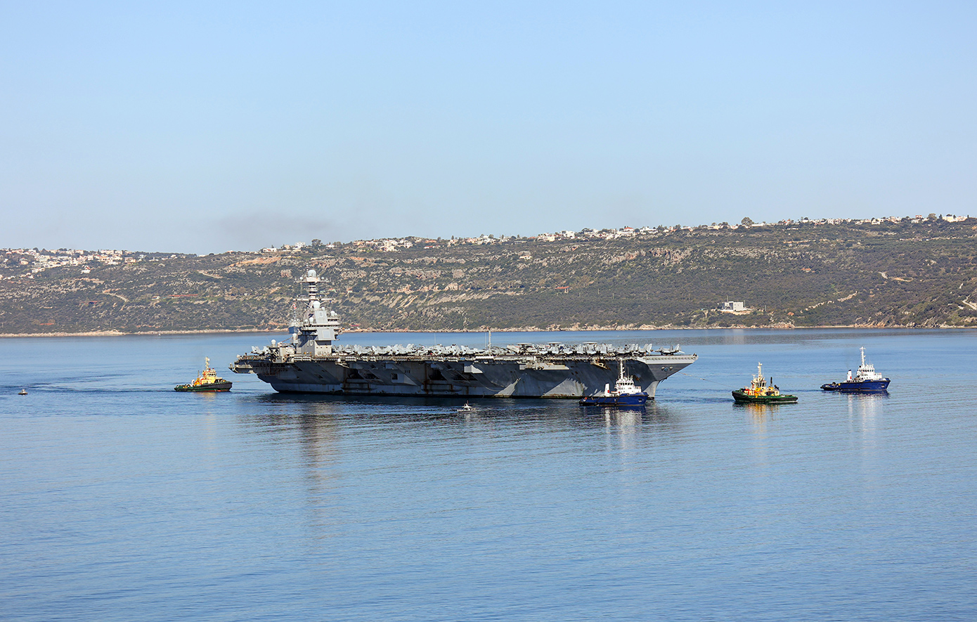 Απέπλευσε από τη Σούδα το αεροπλανοφόρο Gerald Ford, το μεγαλύτερο πολεμικό πλοίο παγκοσμίως
