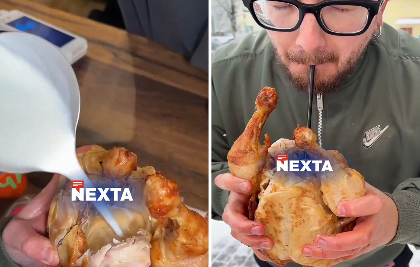 Έχετε πιει καπουτσίνο μέσα από ψητό κοτόπουλο; H νέα περίεργη τάση ονομάζεται «Κουρατσίνο»