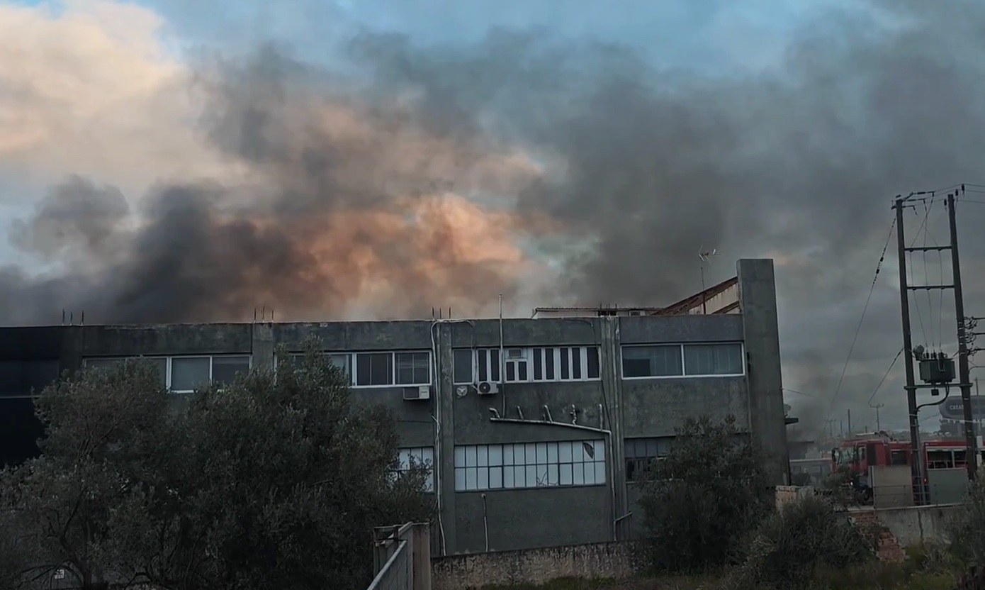 Φωτια σε αποθήκη γνωστής εταιρείας αθλητικών ειδών στα Σπάτα &#8211; Δείτε βίντεο