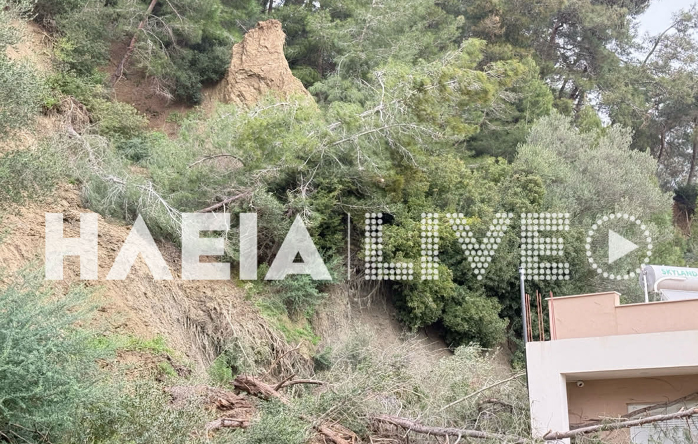 Βράχος 40 τόνων κρέμεται πάνω από σπίτια στο Κατάκολο: Κινδυνεύουν σπίτια, ανησυχούν οι κάτοικοι