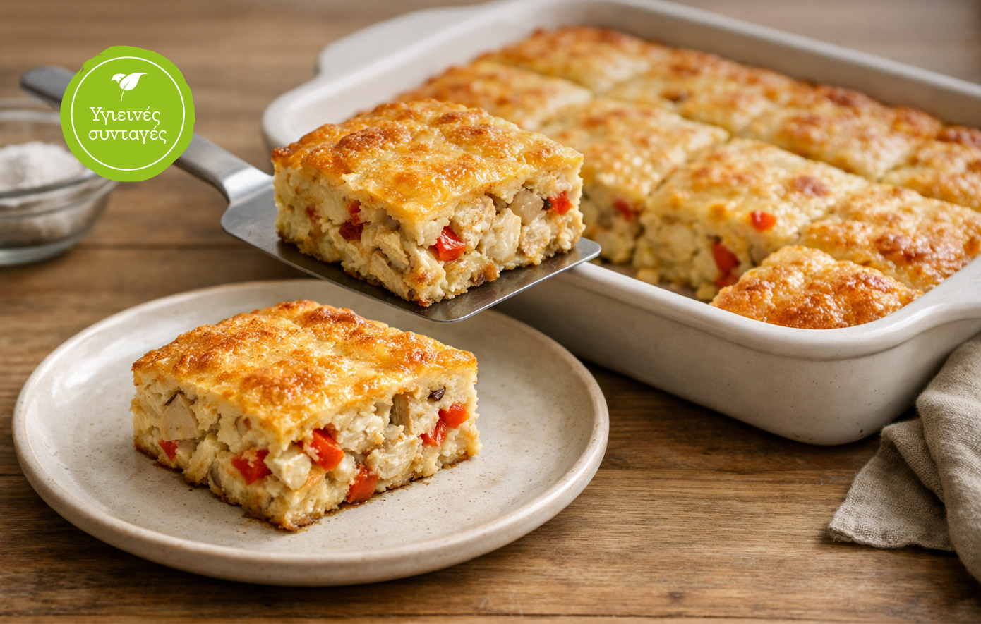 Κοτόπιτα χωρίς φύλλο με έξτρα πρωτεΐνη