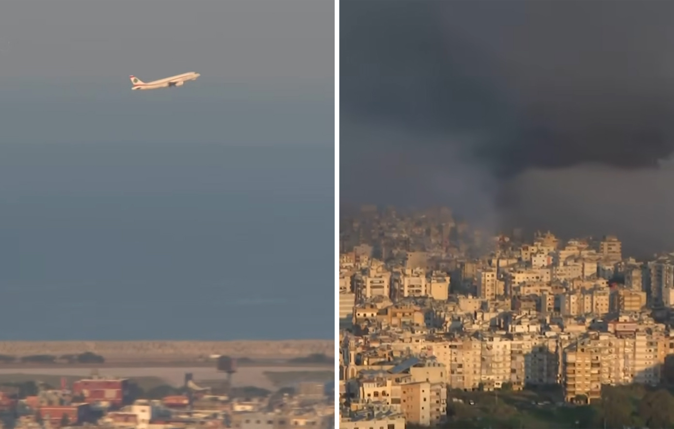 Συγκλονιστικά πλάνα από τη Βηρυτό: Επιβατικό αεροπλάνο απογειώνεται μέσα σε καπνούς και εκρήξεις