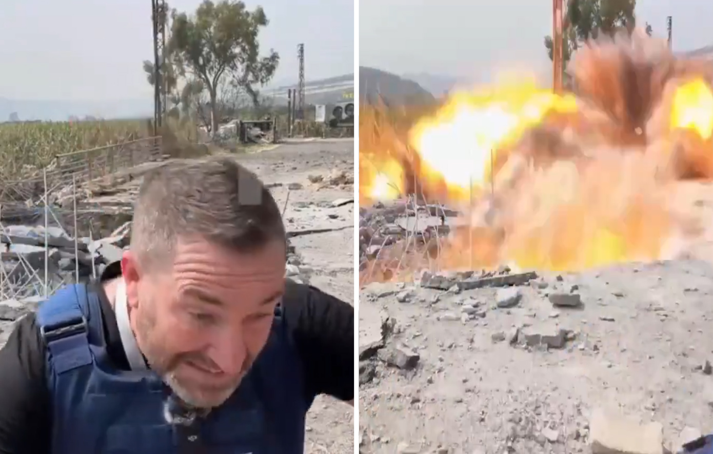 Σοκαριστικό βίντεο από το Λίβανο &#8211; Πύραυλος πέφτει σε απόσταση αναπνοής από δημοσιογράφο