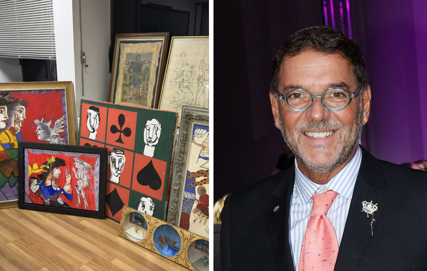 Νέες εικόνες από την κατάσχεση στον Γιώργο Τσαγκαράκη &#8211; Πίνακες, αρχαίες εικόνες, χιλιάδες ευρώ και δολάρια, ακόμη και όπλο