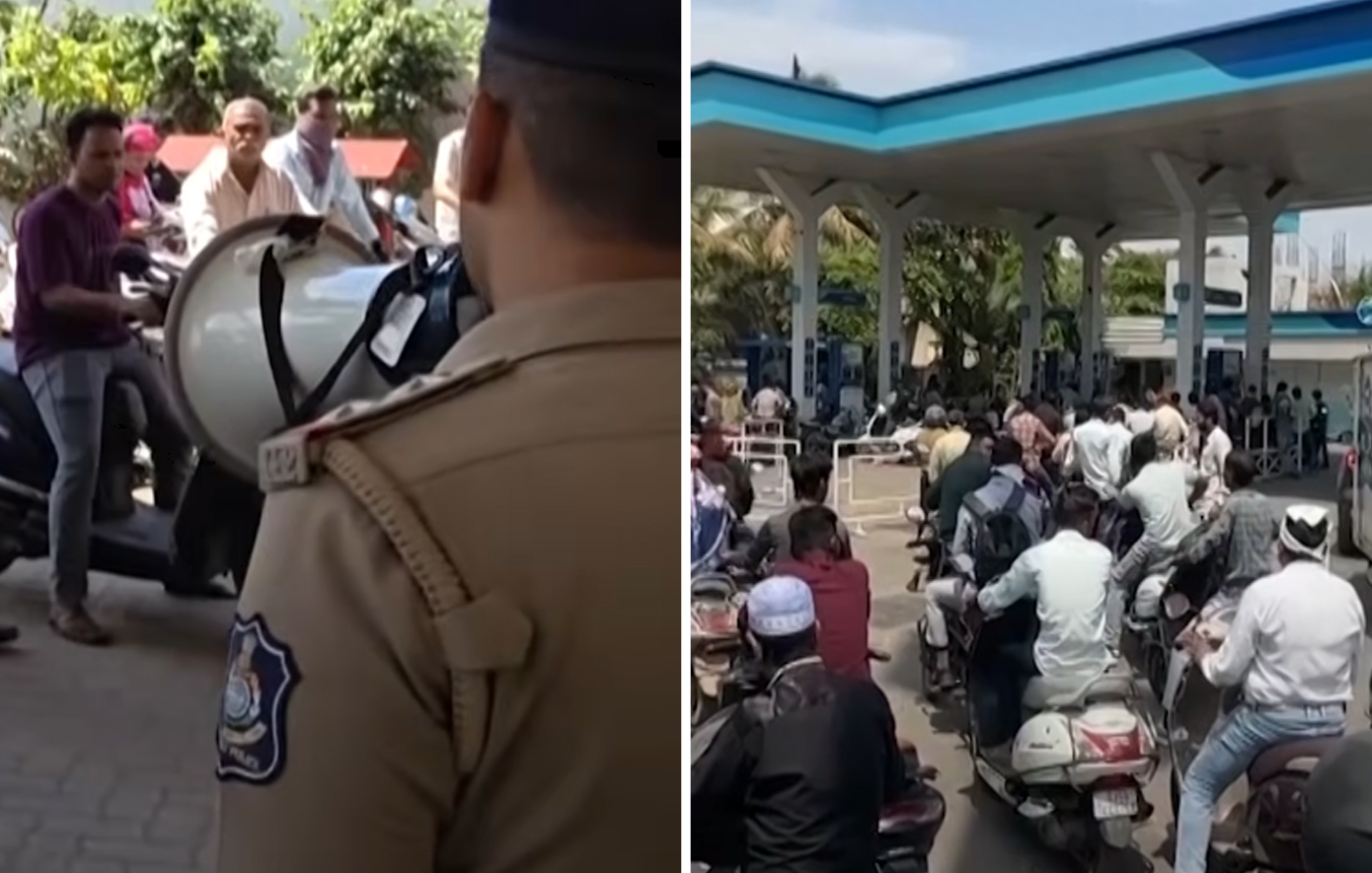Χάος στην Ινδία υπό τον φόβο έλλειψης καυσίμων &#8211; Μεγάλες ουρές και εντάσεις στα πρατήρια για ένα μπιτόνι βενζίνης