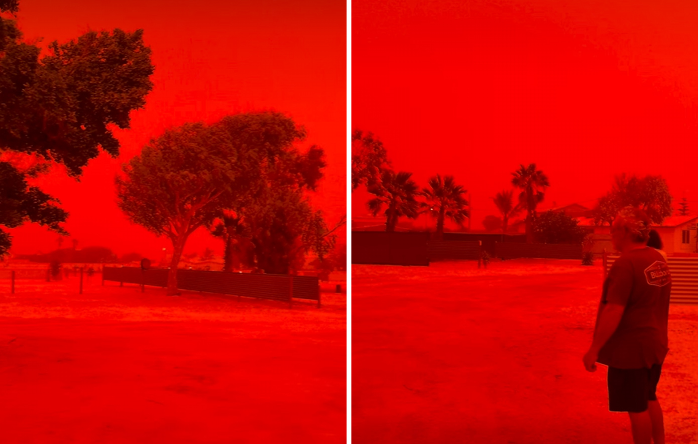 Απόκοσμο σκηνικό στη Δυτική Αυστραλία μετά το πέρασμα κυκλώνα &#8211; Ο ουρανός «βάφτηκε» κόκκινος, δείτε βίντεο