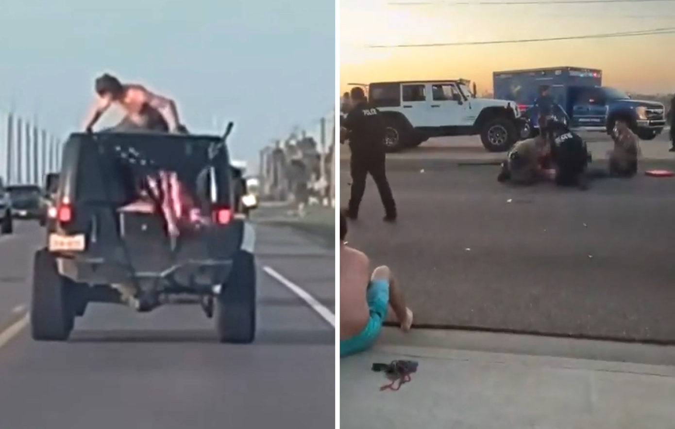 Ημίγυμνος άνδρας έκανε twerk πάνω σε κινούμενο τζιπ, πριν εκσφενδονιστεί στην άσφαλτο &#8211; Συνελήφθη ο οδηγός, δείτε βίντεο