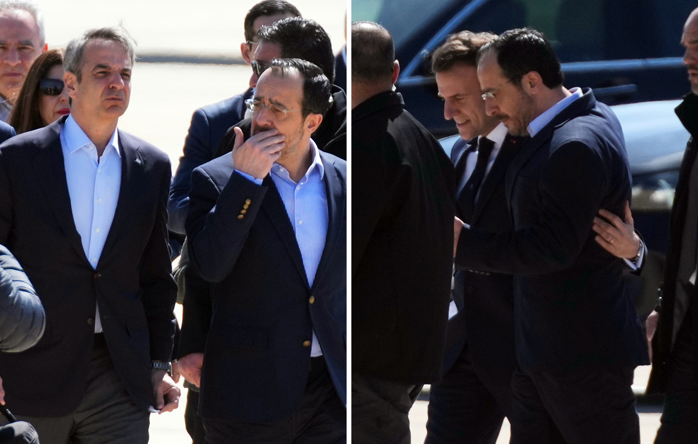 Στην Κύπρο Μητσοτάκης και Μακρόν, στα κατεχόμενα τα τουρκικά F-16