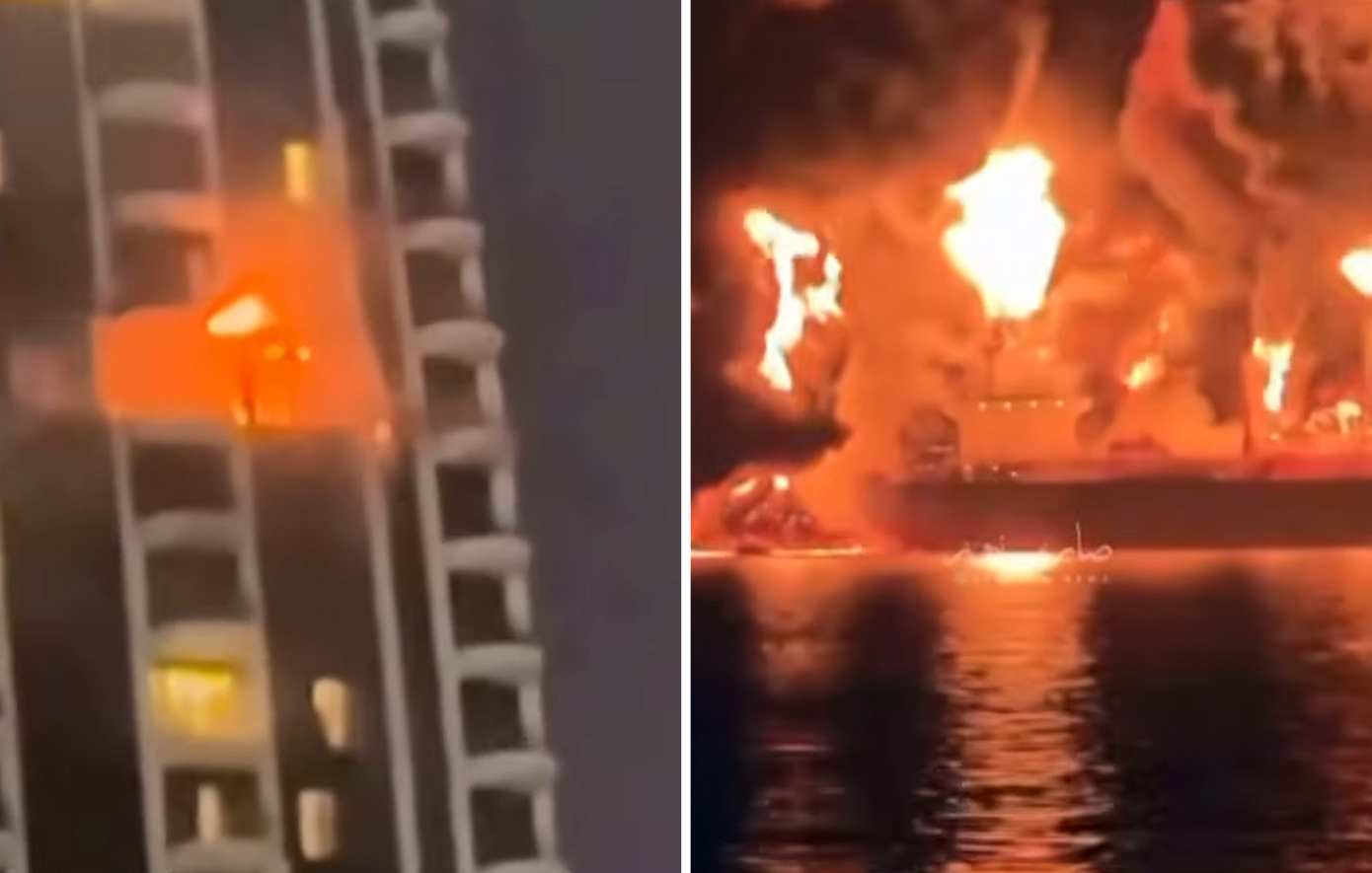 Τάνκερ στις φλόγες στον Περσικό, τρύπα σε ουρανοξύστη στο Ντουμπάι – Εικόνες από τη διάσωση του πληρώματος του Zefyros