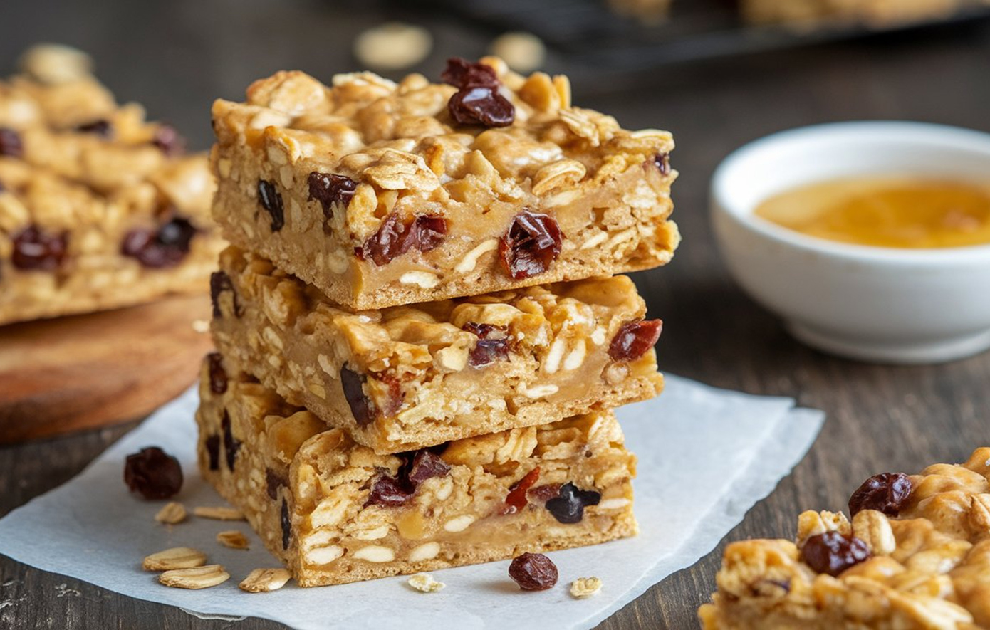 Σπιτικές μπάρες ενέργειας με βρώμη και μέλι