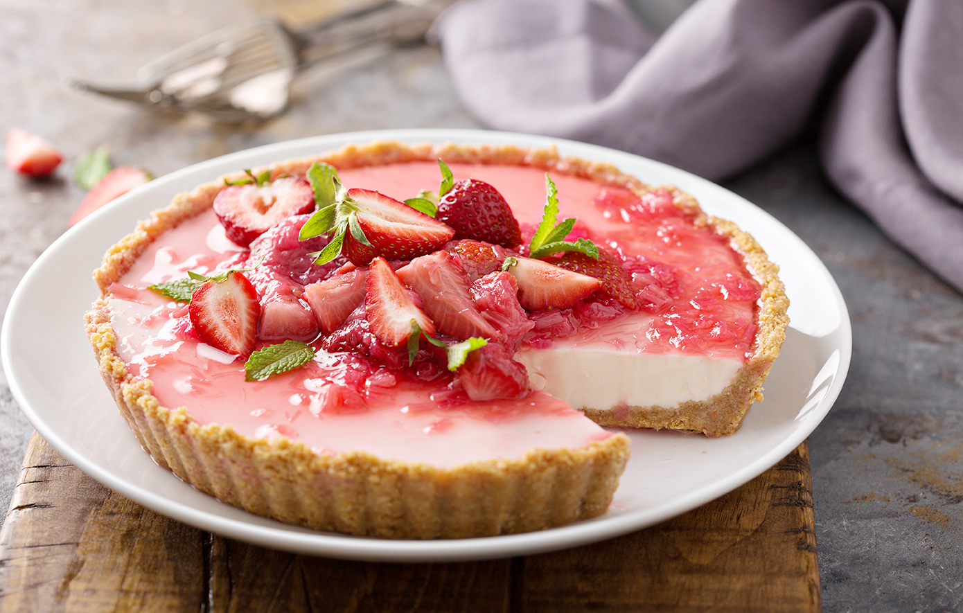 Τάρτα γιαουρτιού με φράουλες