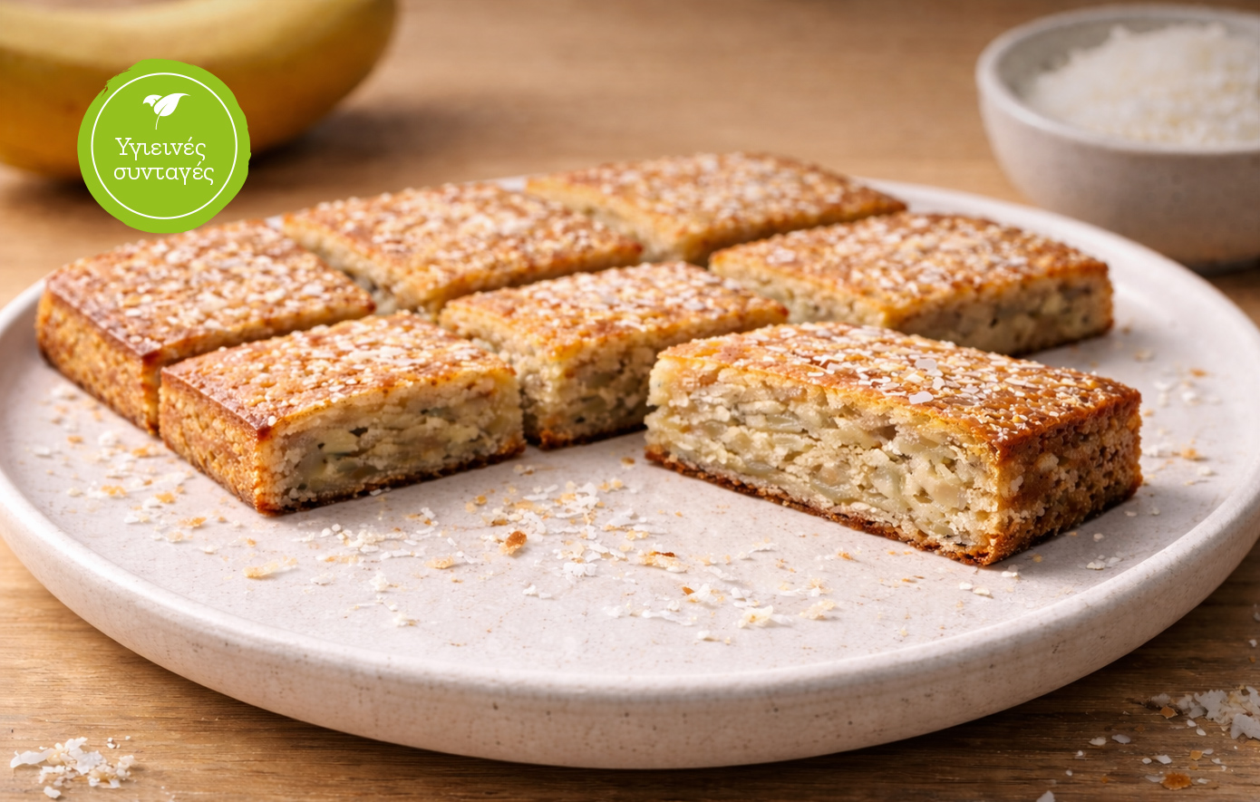 Κέικ καρύδα &amp; μπανάνα χωρίς αλεύρι