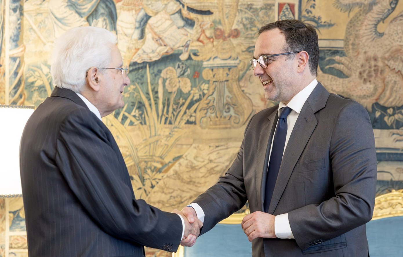 Συνάντηση του Προέδρου της Ιταλικής Δημοκρατίας, Sergio Mattarella, και του Θοδωρή Κυριακού, Προέδρου του Ομίλου Antenna, στη Ρώμη