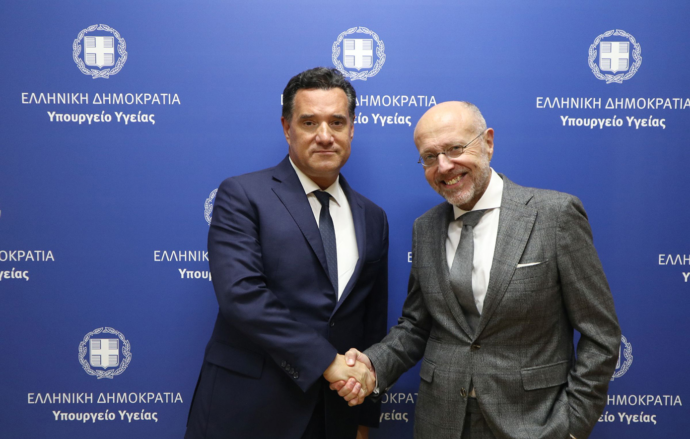 Συνάντηση του υπουργού Υγείας Άδωνι Γεωργιάδη με τον απερχόμενο υφυπουργό Υγείας Δημήτρη Βαρτζόπουλο