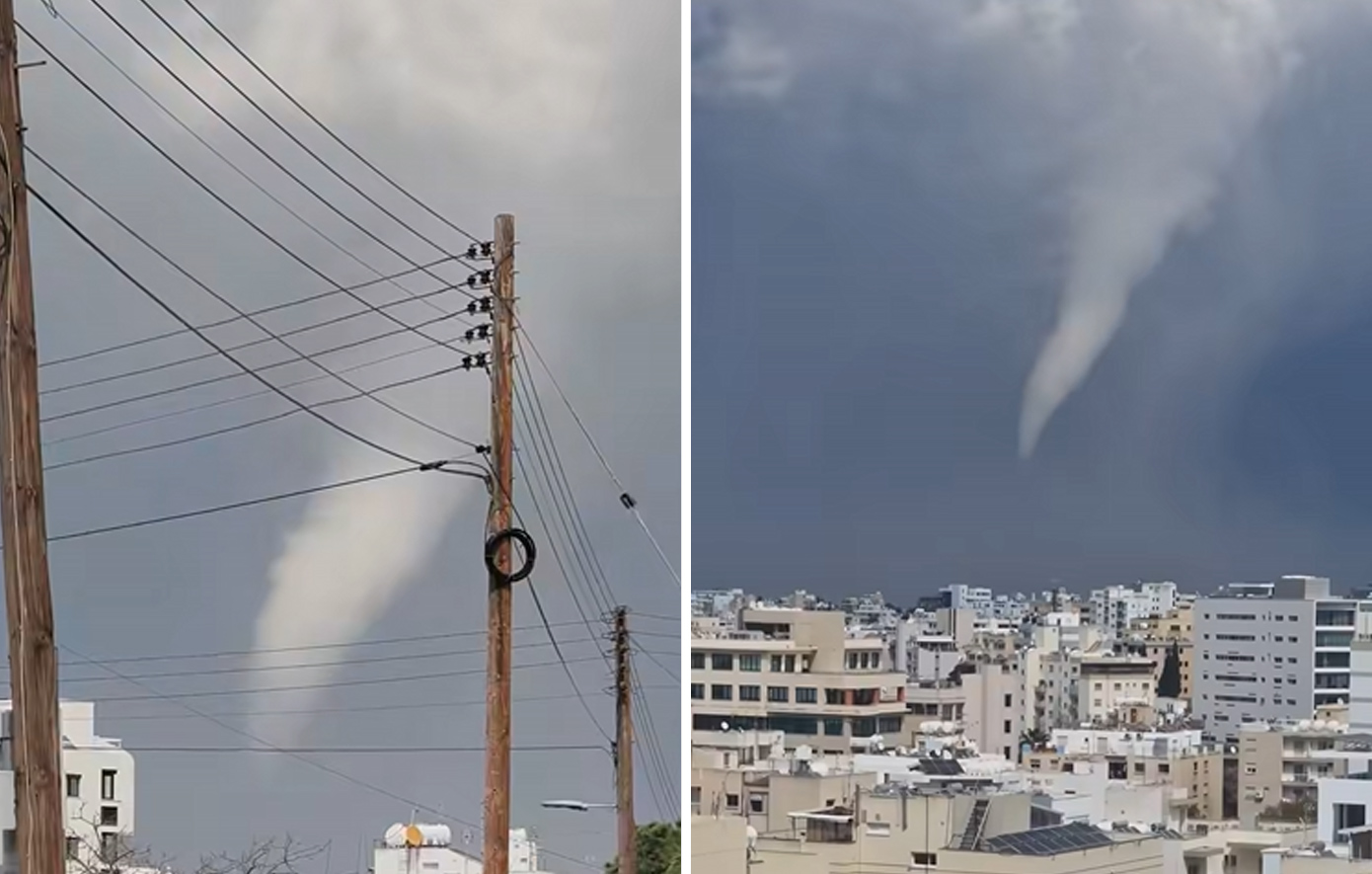 Κύπρος: Ανεμοστρόβιλος «έσκισε» τον ουρανό πάνω από τη Λευκωσία