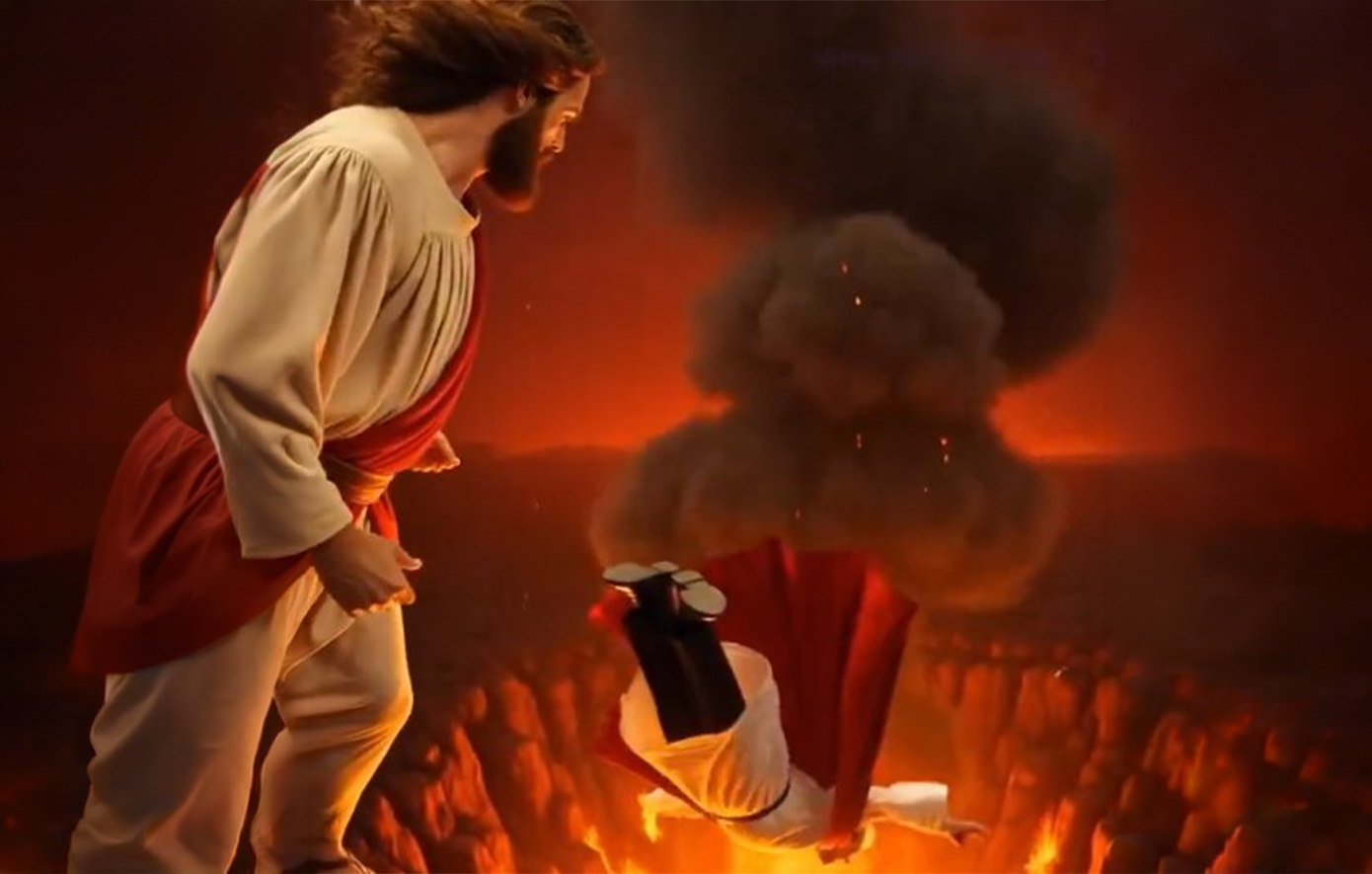 Το απίστευτο βίντεο από το Ιράν μέσω ΑΙ: Δείχνουν τον Ιησού Χριστό να χτυπάει τον Τραμπ και να τον πετάει στην κόλαση