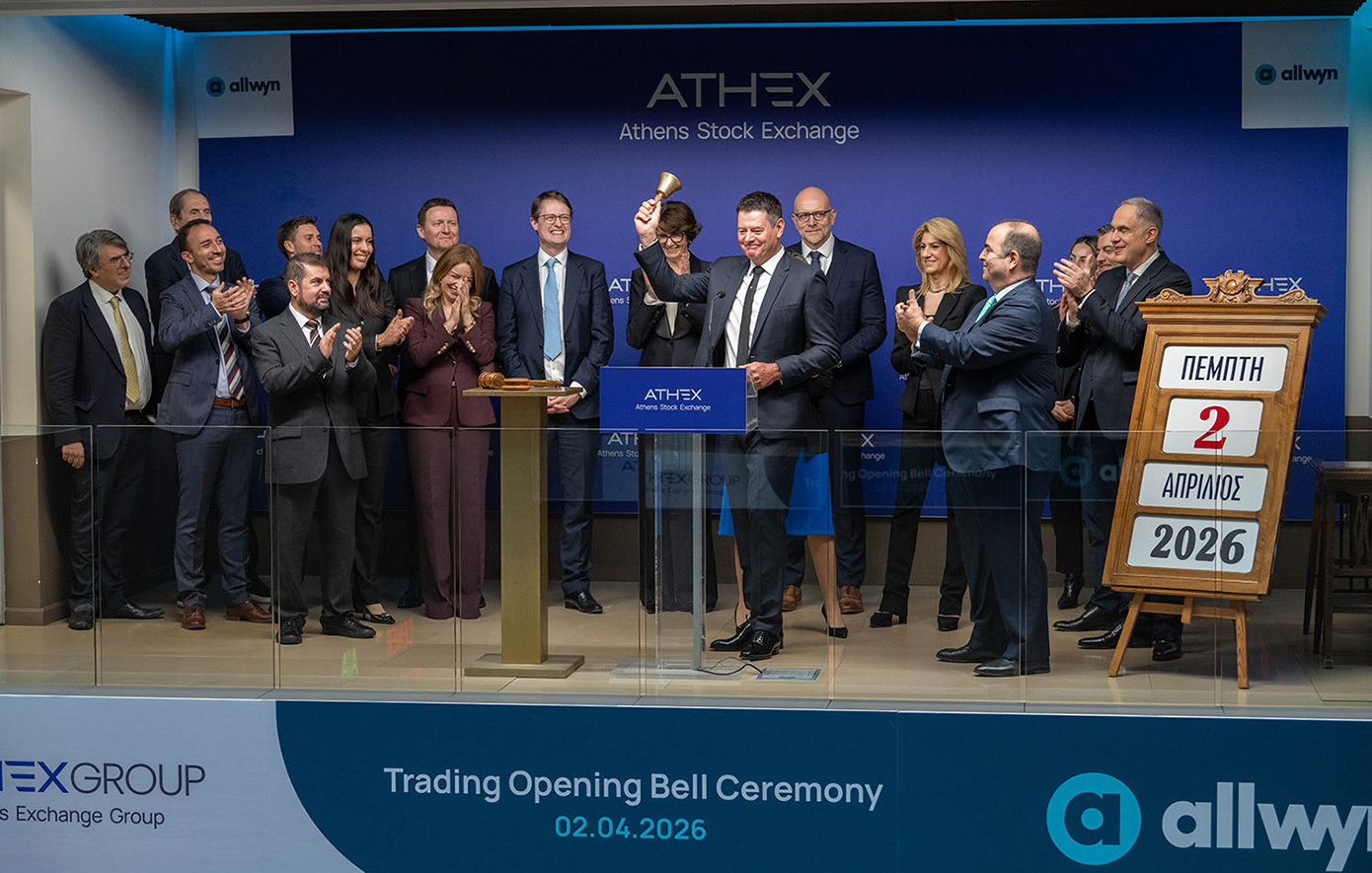 Η Allwyn χτύπησε το καμπανάκι στο Χρηματιστήριο Αθηνών