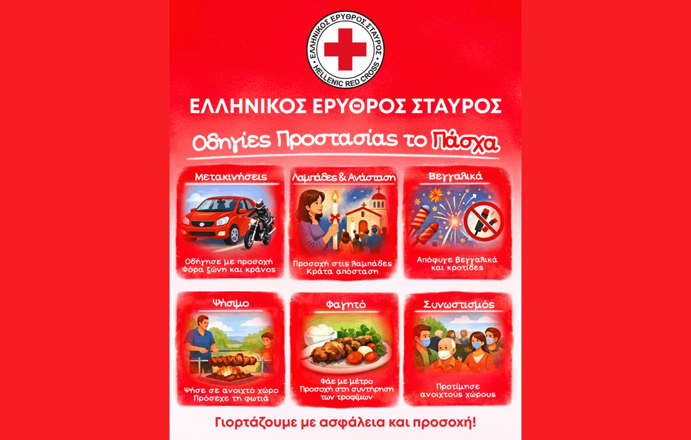 Πάσχα με ασφάλεια: Συμβουλές από τον Ελληνικό Ερυθρό Σταυρό