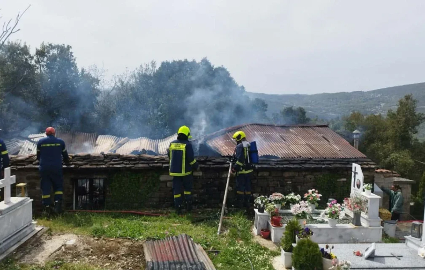 Φωτιά σε νεκροταφείο στα Ιωάννινα: Σοβαρές οι ζημιές στον χώρο του οστεοφυλακίου &#8211; Δείτε εικόνες